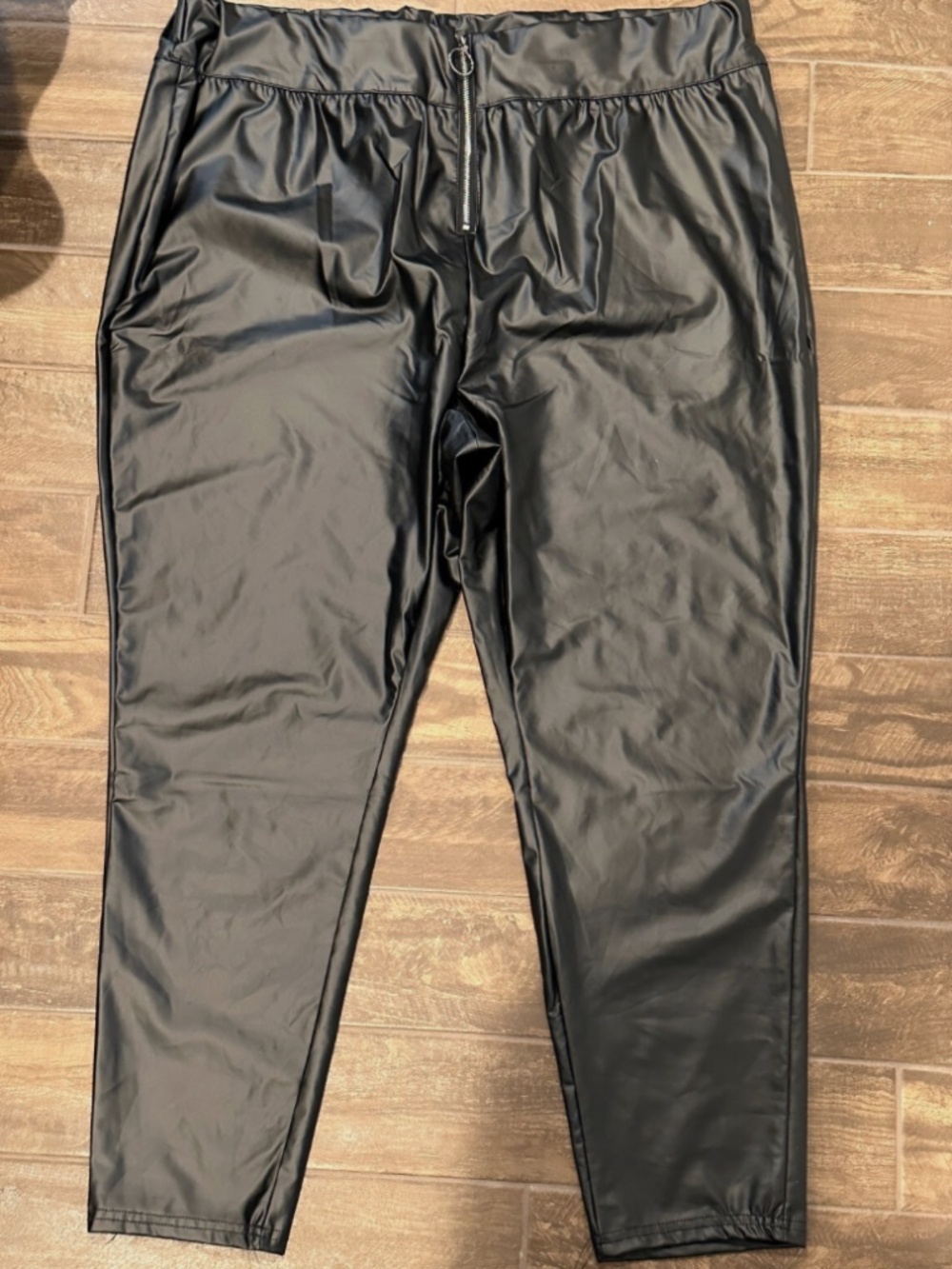 BloomChic Faux Leather Pants Womens Plus 3X 22 24 Black Zip Front